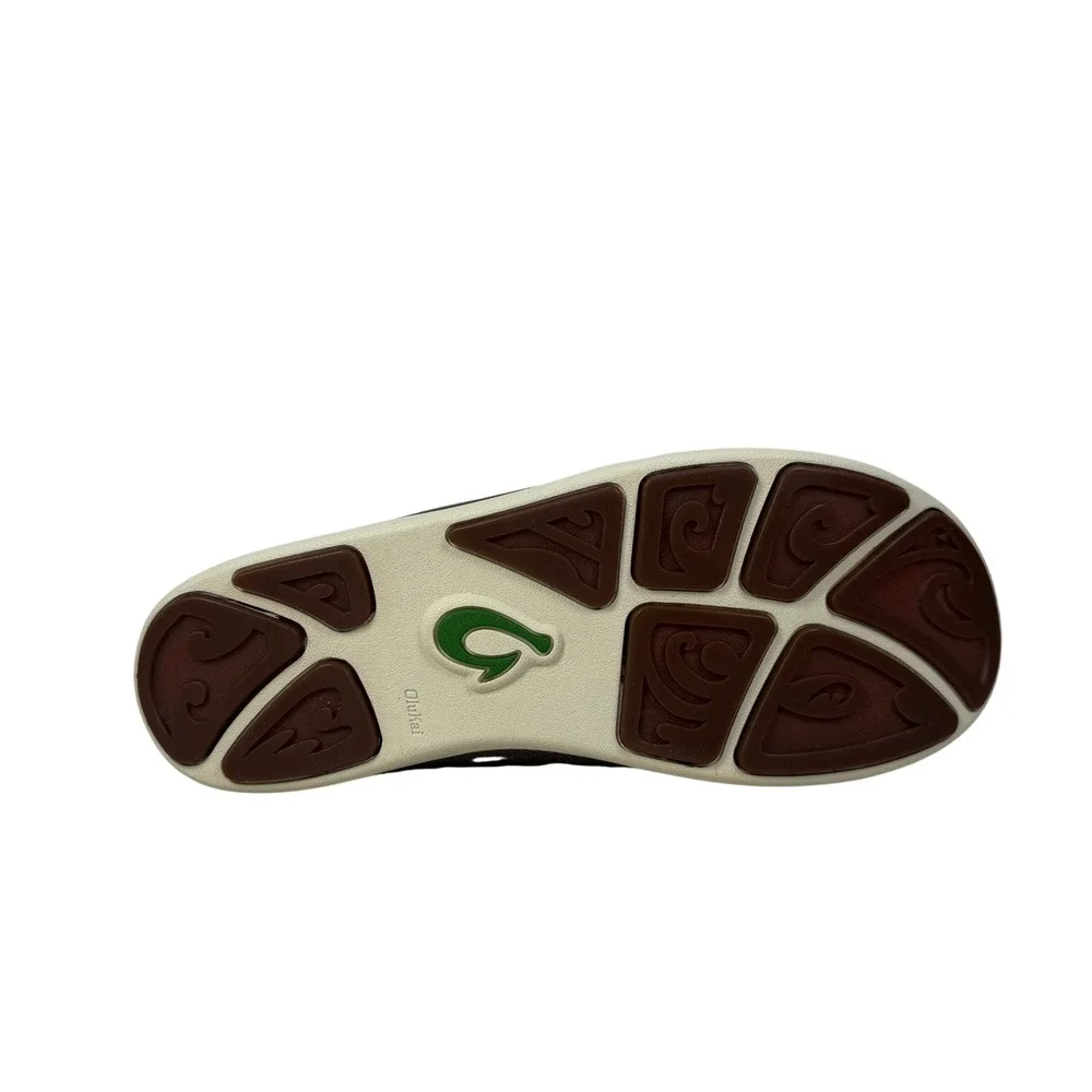 OluKai Nohea Mesh Slip On Shoes Mens 12 Mustang Lime Peel Comfort Casual Brown